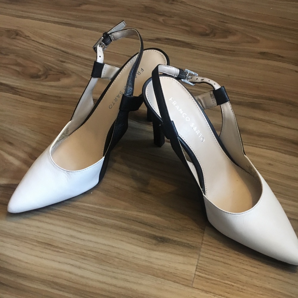 Franco Sarto Black and White Heals Size 8M